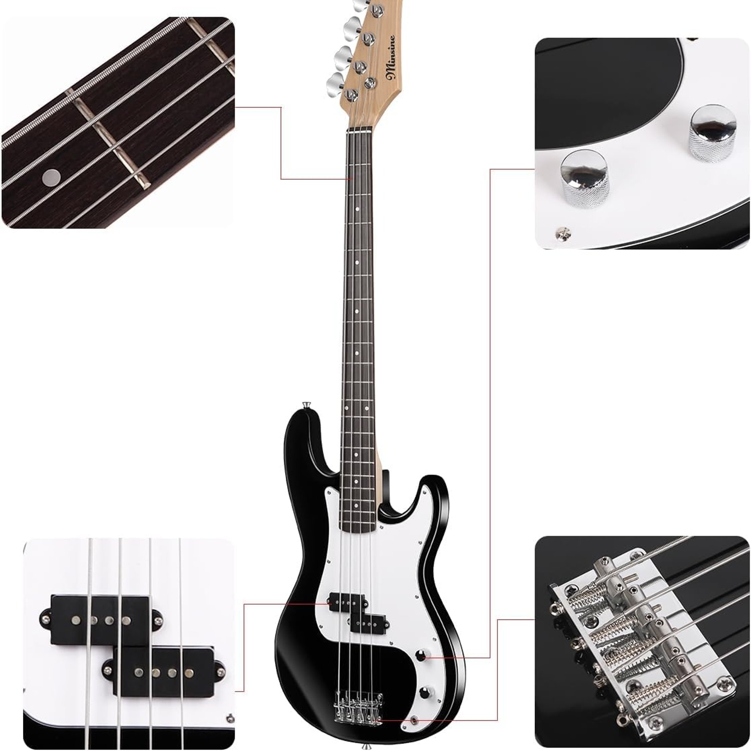 Bullfighter 4-String Electric Bass Guitar Starter Set: image 5