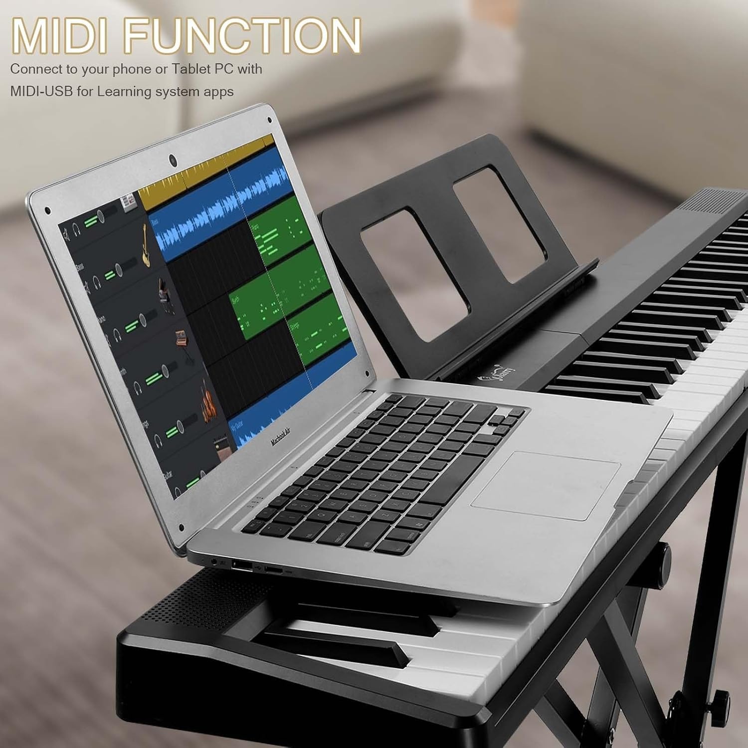 OMZZ Ryuusei 88 Foldable 88 Key Digital Piano Beginner Set: image 5