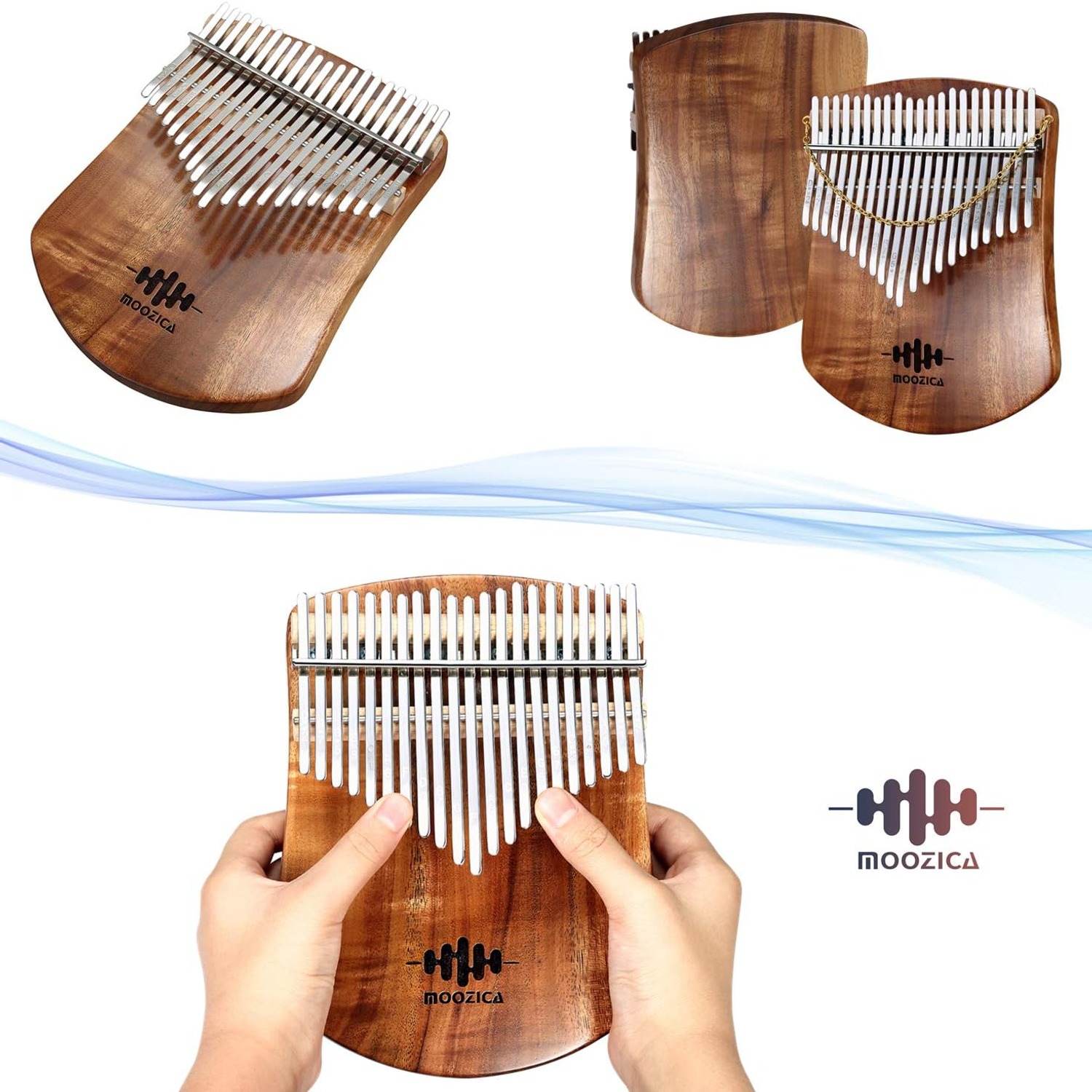 Moozica 21-Key Solid Koa Kalimba Thumb Piano: image 4
