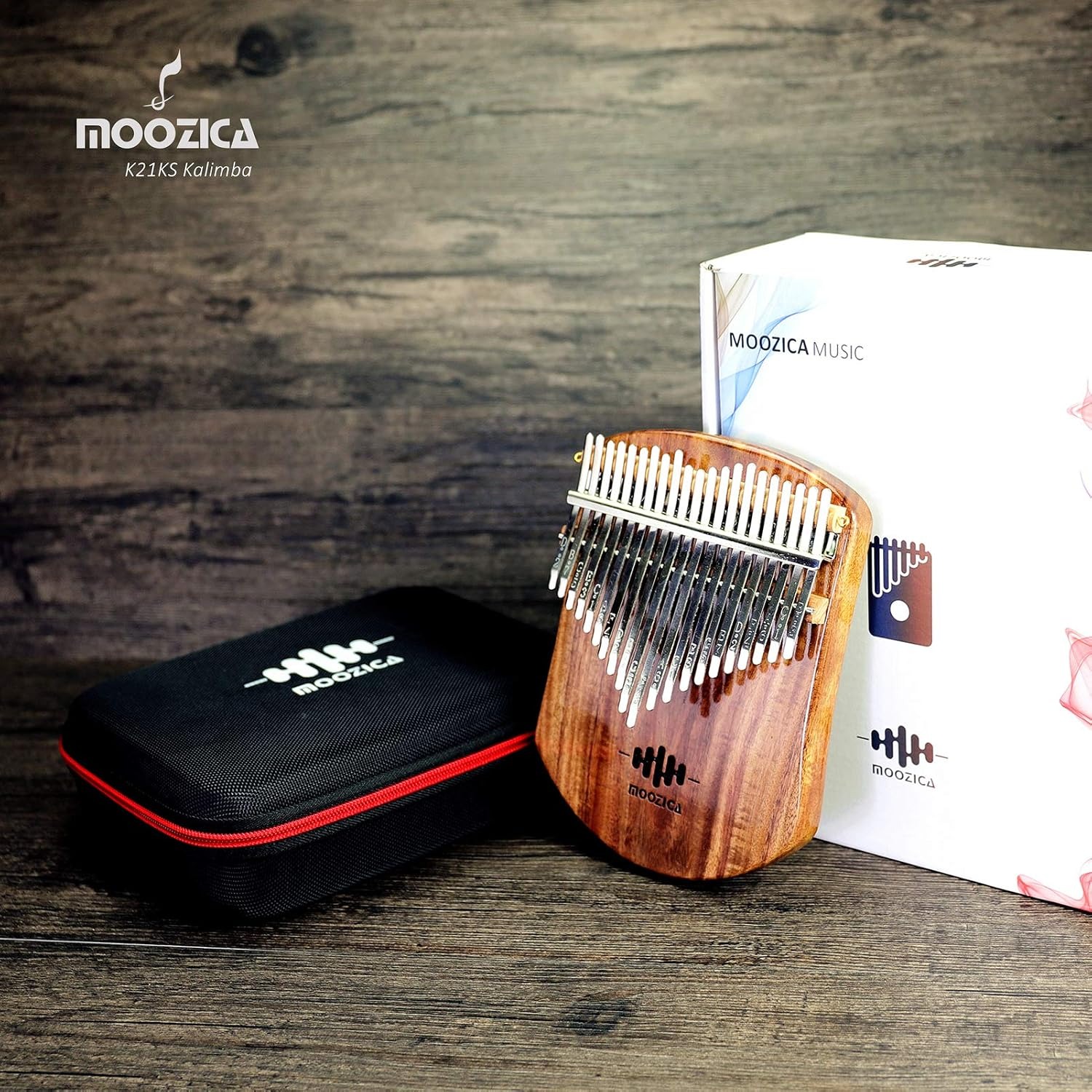 Moozica 21-Key Solid Koa Kalimba Thumb Piano: image 6