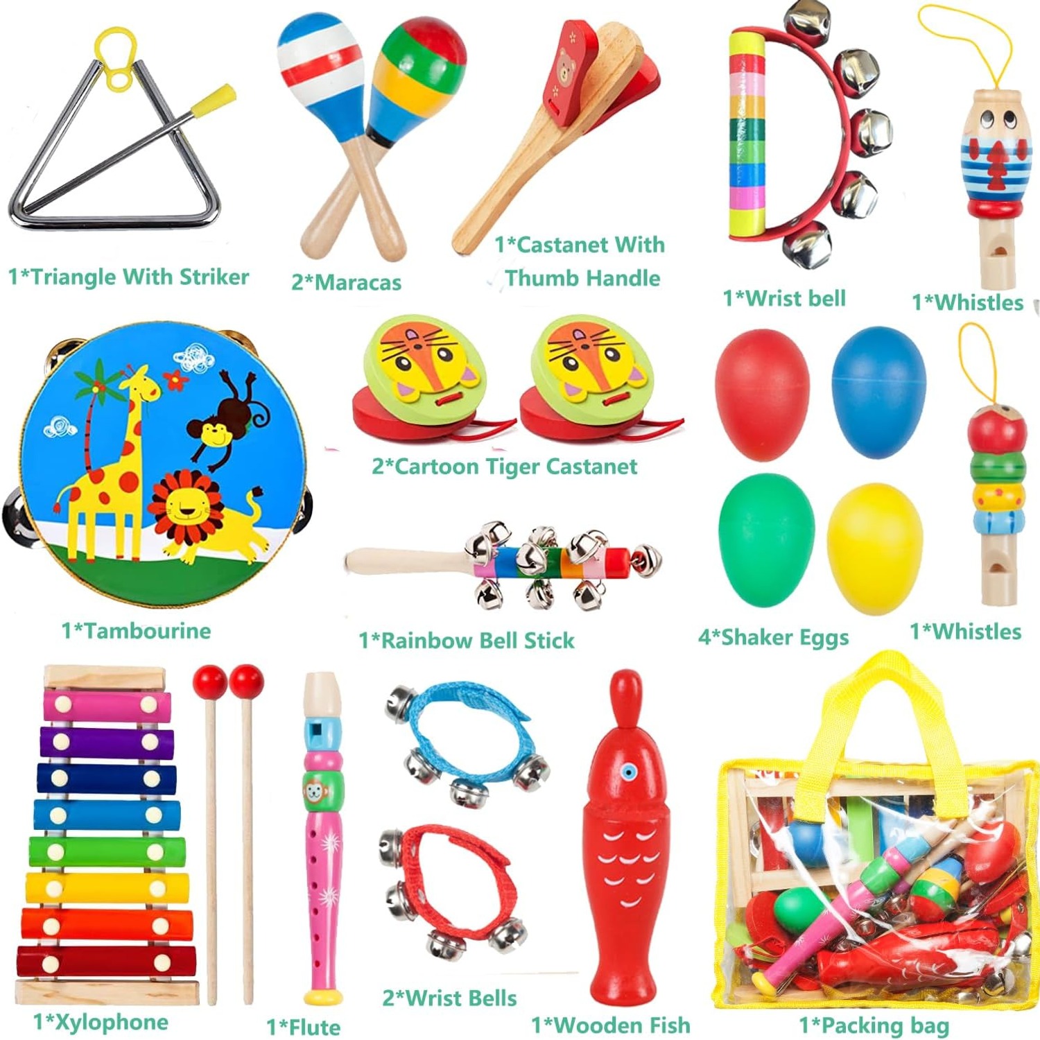 Kids Percussion Set with Wooden Xylophone: image 2