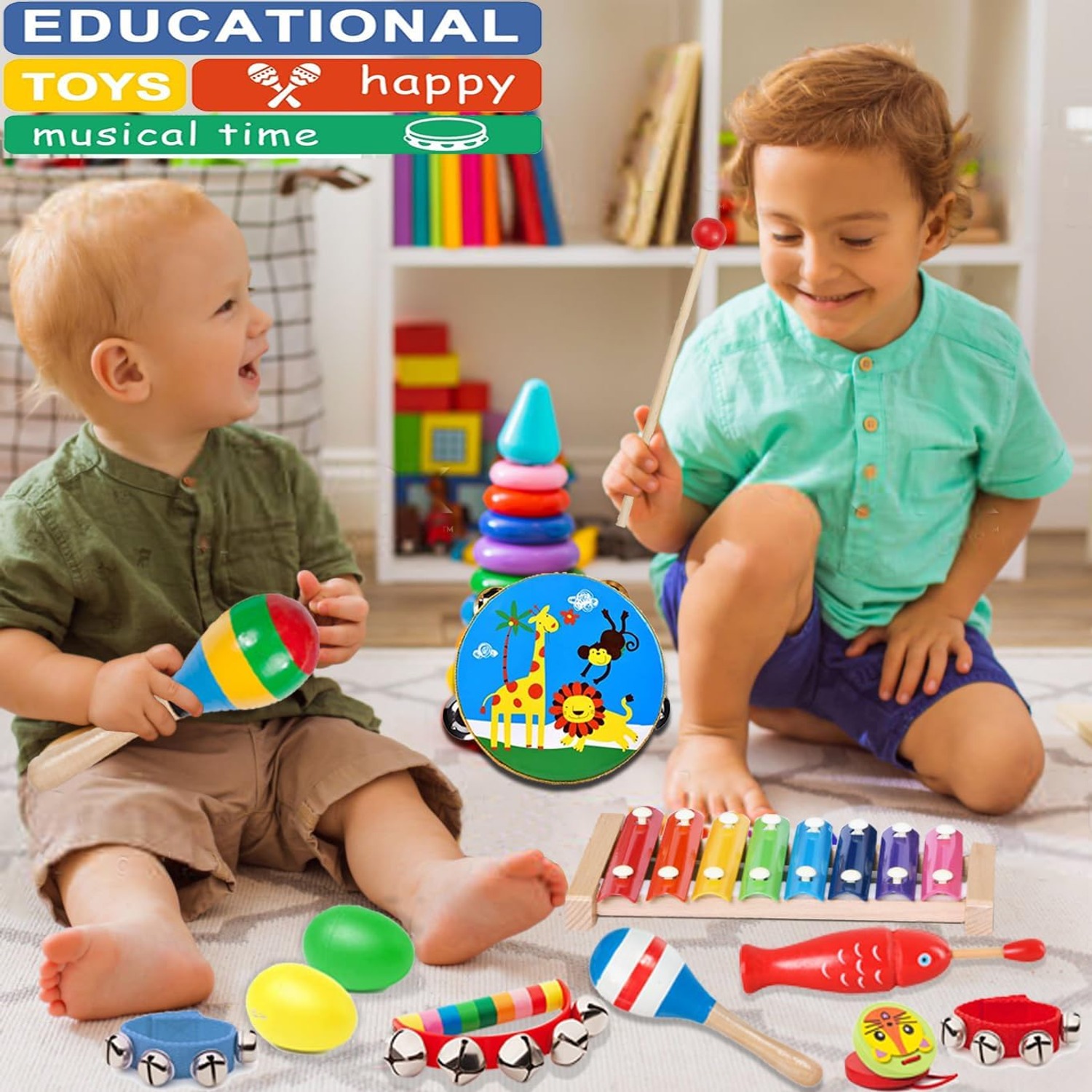 Kids Percussion Set with Wooden Xylophone: image 4