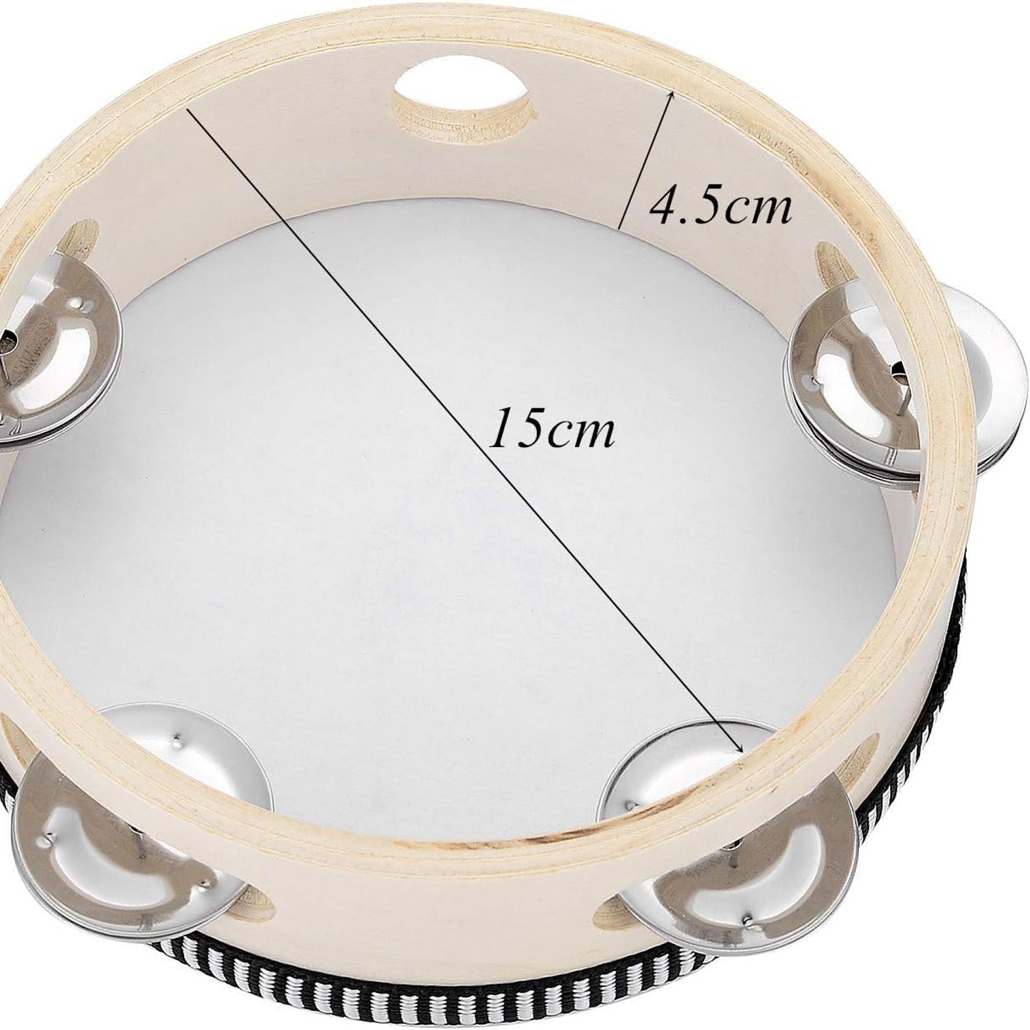 Kids Tambourine 6 Inch Birch Hand Drum: image 6
