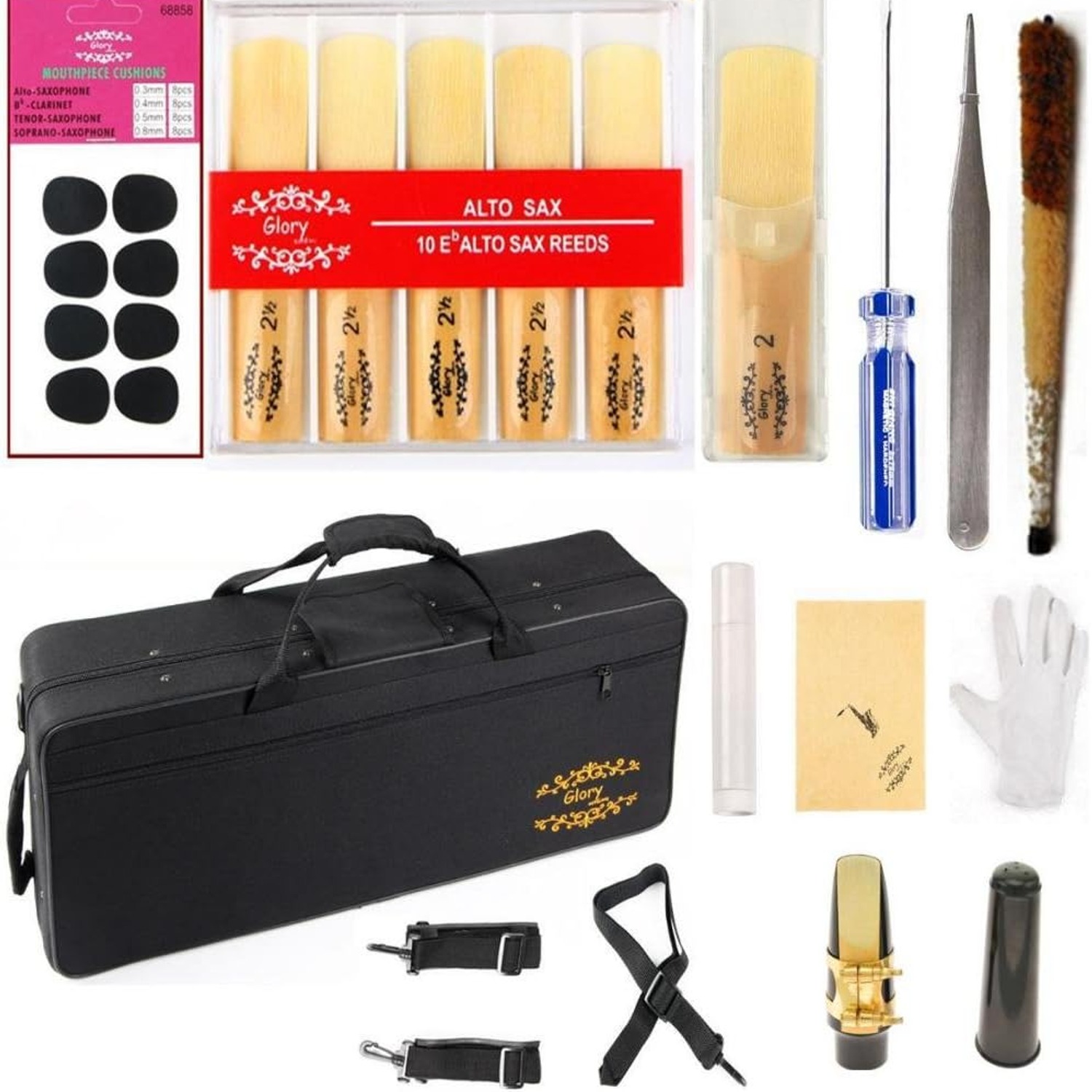 GLORY Eb Alto Saxophone with Hard Case and Starter Kit: image 2